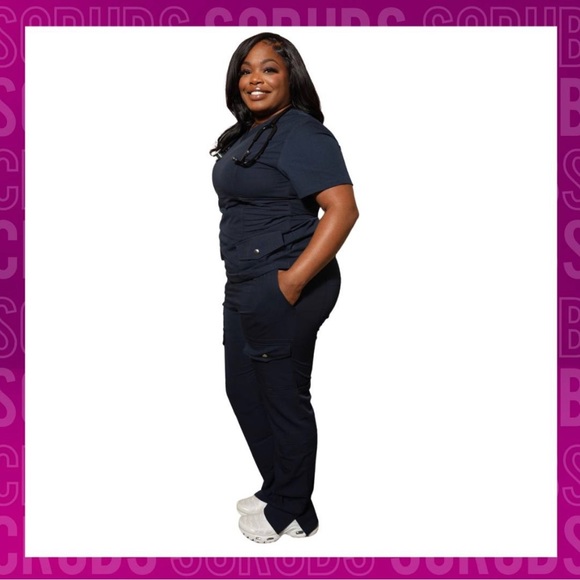 Navy Blue Scrub Set - Picture 3 of 4